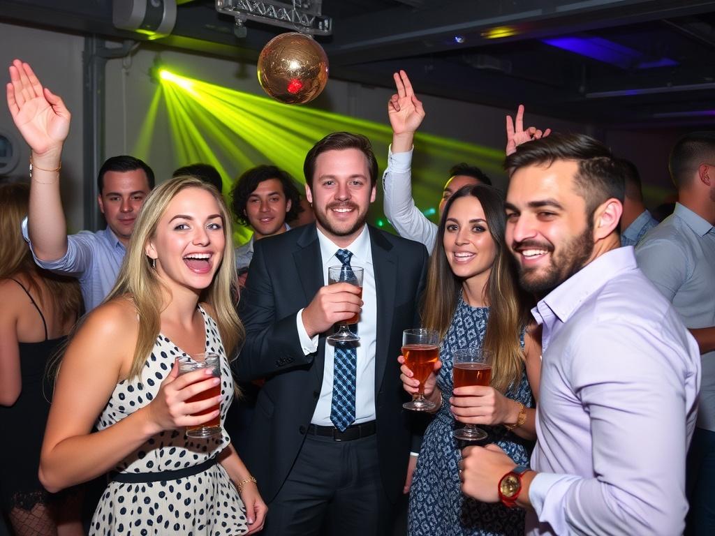 photo of a fun corporate party photo of a fun corporate partyфото