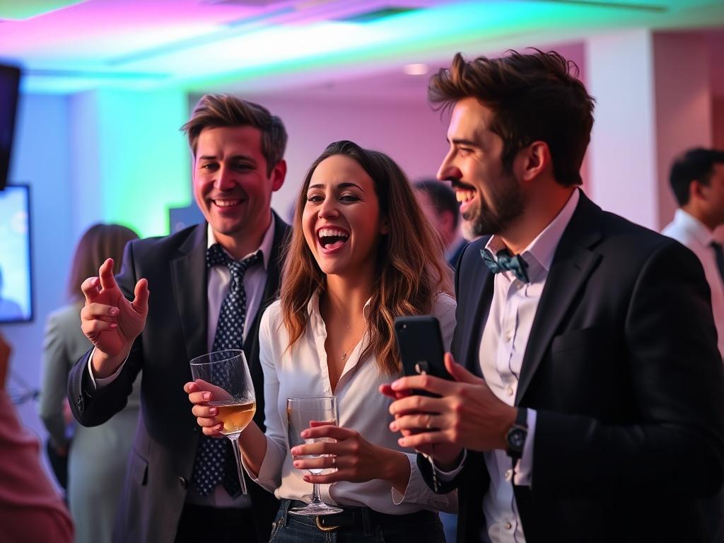 photo of a fun corporate party photo of a fun corporate partyфото